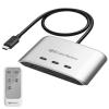 imageCable Matters 20Gbps USB C Switch 3in1Out Supports Up to 8K30Hz on Windows 4K60Hz on macOS 140W PD for Sharing a USBCThunderbolt 4 Monitor or Dock Works with Thunderbolt 45 Laptops