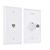 imageCable Matters 2Pack 1Port Ethernet Wall Plate White Cat6 Wall Plate Cat5e Ethernet Outlet with White RJ45 Keystone JackWhite