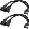 imageCable Matters 2Pack 2 Way 4 Pin PWM Fan Splitter Cable  4 Inches PC Fan Splitter 1 to 2 Converter PCFan Extension Cable