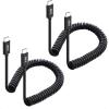 imageCable Matters Coiled USB C to USB C Cable 14 Feet Up to 60W Charging 480Mbps Data Transfer Compatible with Apple CarPlay Android Auto USBC Charger Cable for iPhone 1615 Galaxy S242Pack