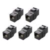 imageCable Matters UL Listed 5Pack 10Gbps Cat6 Keystone Coupler RJ45 Keystone Jack CouplerEthernet Female to Female Keystone Jack in Black for Patch Panel Wall PlateBlack