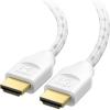 imageCable Matters Ultra High Speed HDMI Certified Braided 48Gbps 8K HDMI Cable 66 ft  2m with 8K60Hz 4K240Hz and HDR Support for PS5 Xbox Series XS RTX3080  3090 Apple TV and More in WhiteWhite
