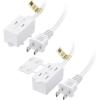 imageUL Listed Cable Matters 2Pack 16 AWG 2 Prong Extension Cord 6 ft 13A 3Outlet Extension Cords with Tamper Guard 13 Amp 1625 Watts WhiteWhite