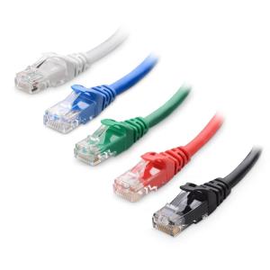 imageCable Matters 10Gbps 5Color Combo Snagless Cat 6 Ethernet Cable  5ft Cat 6 Cable Cat6 Cord Ethernet Cord Multicolored Black Blue White Green Red3 Feet