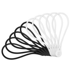imageCable Matters 10Pack Ultra Strong Silicone Magnetic Cable Ties Magnetic Cord TiesZipTiesCord Organizer Black and White10Pack
