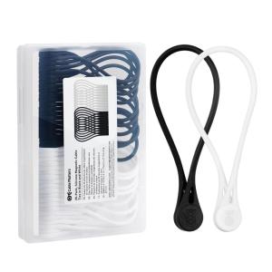 imageCable Matters 10Pack Ultra Strong Silicone Magnetic Cable Ties Magnetic Cord TiesZipTiesCord Organizer Black and White20Pack