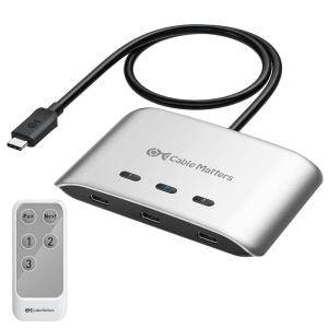 imageCable Matters 20Gbps USB C Switch 3in1Out Supports Up to 8K30Hz on Windows 4K60Hz on macOS 140W PD for Sharing a USBCThunderbolt 4 Monitor or Dock Works with Thunderbolt 45 Laptops