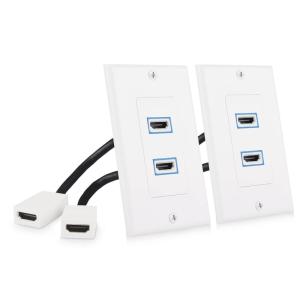 imageCable Matters 2Pack 1Port 8K HDMI Wall Plate Supports 8K60Hz 4K120Hz VRR ALLM HDR HDCP 23 HDMI Wall Outlet White2Port