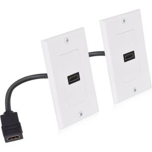 imageCable Matters 2Pack 1Port HDMI Wall Plate in White 4K UHD ARC and Ethernet PassThru Support1Port