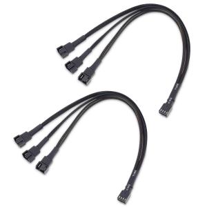 imageCable Matters 2Pack 3 Way 4 Pin PWM Fan Splitter Cable  12 Inches  30cm 1x PWMControlled Fan with 2 Follower Fans PC Fan Splitter 1 to 3 Converter PCFan Extension Cable