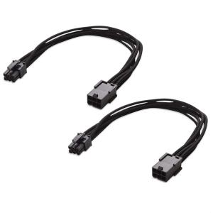 imageCable Matters 2Pack 6 Pin PCIe Extension Cable 10 Inches PCIe to PCIe Power Extension