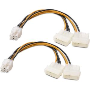imageCable Matters 2Pack 6 Pin PCIe to Molex Power Cable 6 Inches 2 Molex to 6 Pin PCIe