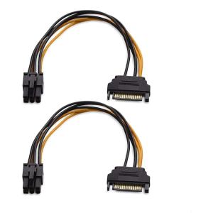 imageCable Matters 2Pack 6 Pin to SATA Power Cable SATA to 6 Pin PCIe  8 Inches