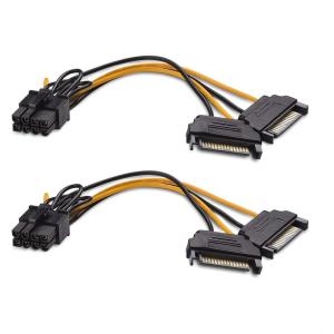 imageCable Matters 2Pack 8 Pin to SATA Power Cable SATA to 8 Pin PCIe  5 Inches