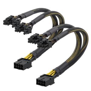imageCable Matters 2Pack PCIe 8 Pin to Dual 8 Pin 62 Female to Male PCIe Power Adapter for GPUs  9 Inches 8 Pin PCIe Cable GPU Dual 8 Pin PCIe Cable