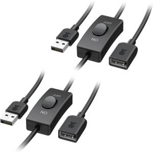 imageCable Matters 2Pack USB On Off Switch  3ft Support Data and Power Short USBA Extension Cable with ON Off USB Power Switch3 ft