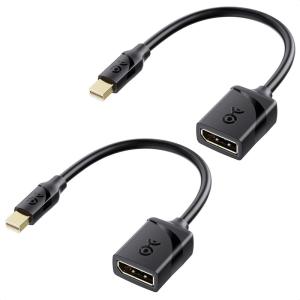 imageCable Matters 324Gbps 8K Mini DisplayPort to DisplayPort 14 Adapter Mini DP to DP 14 in Black  8K60Hz 4K240Hz Resolution Ready  Thunderbolt and Thunderbolt 2 Port Compatible2Pack