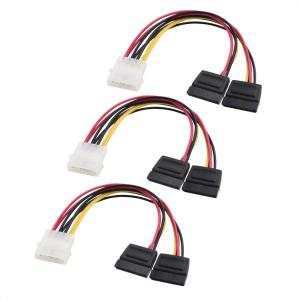 imageCable Matters 3Pack 4 Pin Molex to Dual SATA Power YCable Adapter 6 Inches