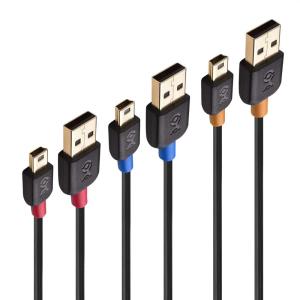 imageCable Matters 3Pack USB to Mini USB Cable  3ft USBA to MiniUSB 20 Cable Compatible with Blue YetiBlue Snowball iCE Microphone Canon RebelPowerShotEOS Cameras PS3 Game Controller Black3 ft