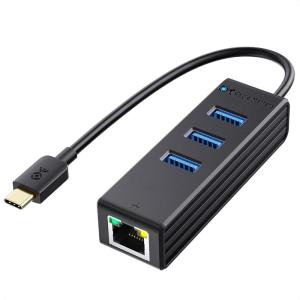 imageCable Matters 4in1 USB C Hub Ethernet Support Gigabit Network USB C Ethernet Hub Thunderbolt LAN Adapter with 101001000Mbps Network Black