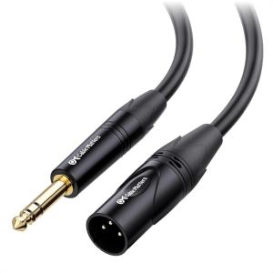 imageCable Matters 635mm 14 Inch TRS to XLR Cable  10ft Male to Male XLR to TRS Cable Black  Not for Microphone Use25 ft