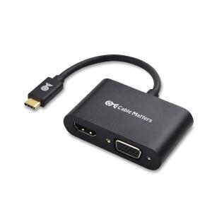 imageCable Matters Aluminum USB C to HDMI VGA Adapter for Surface Pro 7 MacBook Pro Dell XPS 13 and More  Thunderbolt 4  USB4  Thunderbolt 3 Port Compatible