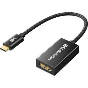 imageCable Matters Braided Aluminum USB C to HDMI Adapter Support 4K 60Hz 2K 144Hz and HDR HDMI to USB C Adapter in Matte Black for iPhone 1615 Pro Max Plus MacBook Pro Dell XPS Surface ProBlack
