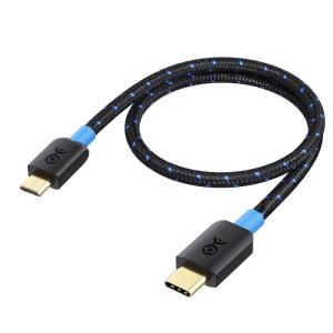 imageCable Matters Braided USB C to Micro USB Cable  33ft 3A15W Charging 480Mbps Data MicroUSB to USBC Cable MicroB 20 Cord for Game Controller Camera GPS Dash Cam and More Black1 Foot