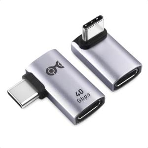 imageCable Matters ComboPack 40Gbps Right Angle USBC Adapter Kit Up to 4K240Hz Video 240W Charging 40Gbps Data Transfer 90 Degree USB C Adapter Compatible with Thunderbolt 4 iPhone 16 Steam DeckCombo  Regular