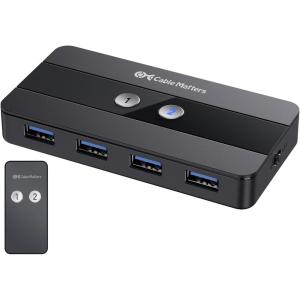 imageCable Matters Dual 4K 60Hz USB C KVM Switch for 2 Computers 2 Monitors Not Work with Desktop PCs or Chromebooks with RF Remote Control HDMI DisplayPort ampamp 4X USB 30 Compatible with Thunderbolt 4