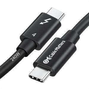 imageCable Matters Intel Certified 40Gbps Thunderbolt 4 Cable 33ft with 8K Video and 240W Charging  1m Compatible with USB4 Thunderbolt 3 Cable and USBCBlack