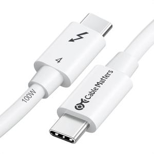 imageCable Matters Intel Certified 40Gbps Thunderbolt 4 Cable 33ft with 8K Video and 240W Charging  1m Compatible with USB4 Thunderbolt 3 Cable and USBCWhite