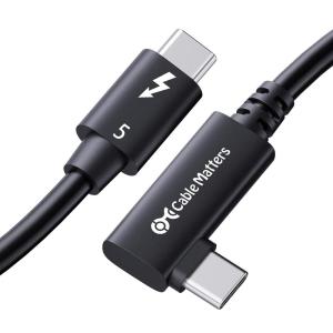 imageCable Matters Intel Certified 80Gbps Right Angle Thunderbolt 5 Cable with up to 120Gbps Bandwidth Boost and 240W Charging  08m  26ft Compatible with Thunderbolt 4 USB4 and USB C Black