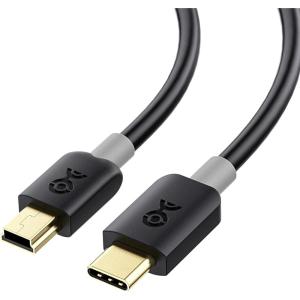 imageCable Matters Mini USB to USB C Cable  33ft 480Mbps Data 15W Charging USBC to MiniUSB Cable for Game Controller Camera GPS Dash Cam BlackBlack