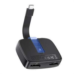 imageCable Matters Portable 8K or Dual 4K 60Hz USB C to Dual DisplayPort Adapter Foldable Thunderbolt to 2X DisplayPort Adapter  Does NOT Supports Dual Displays on macOS