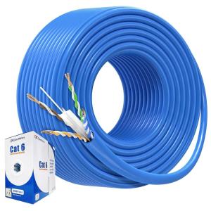 imageCable Matters UL Listed 10Gbps CM Rated 24AWG Stranded Cat 6 Ethernet Cable  500ft Bare Copper UTP Cat6 Spool for Ethernet Patch Cable Blue300FT