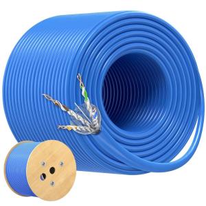 imageCable Matters UL Listed 10Gbps inWall CM Rated 23AWG Bare Copper Shielded Cat 6A Cable  1000ft Solid SSTP SFTP Shielded Cat6a Bulk Ethernet Cable Cat6a Ethernet Cord BlueBlue