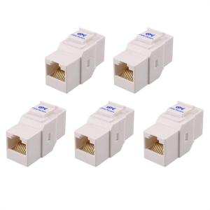 imageCable Matters UL Listed 5Pack 10Gbps Cat6 Keystone Coupler RJ45 Keystone Jack CouplerEthernet Female to Female Keystone Jack in Black for Patch Panel Wall PlateWhite
