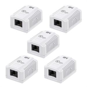 imageCable Matters UL Listed Cat6 5Pack RJ45 Surface Mount Box  1 Port in White Cat6 Ethernet Mount Box5Pack