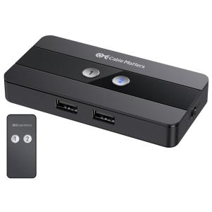 imageCable Matters USB 20 Switch Hub USB Sharing Switch for 2 Computers and 4 USBA Peripherals  Button or Wireless Remote Control Swapping
