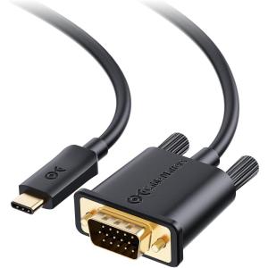 imageCable Matters USB C to VGA Cable USBC to VGA Cable 6 ft  Thunderbolt 4  USB4  Thunderbolt 3 Port Compatible with MacBook Pro Dell XPS 13 15 HP Spectre x360 Surface Pro Yoga 910 and MoreBlack