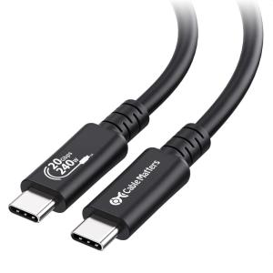 imageCable Matters USBIF Certified 20Gbps USB 4 Cable  66ft Supports Up to 8K30Hz  4K120Hz Video 240W Charging 20Gbps Data Transfer USB4 Cable Compatible with Thunderbolt 4 MacBook XPS66 Feet