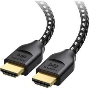 imageCable Matters Ultra High Speed HDMI Certified Braided 48Gbps 8K HDMI Cable 66 ft  2m with 8K60Hz 4K240Hz and HDR Support for PS5 Xbox Series XS RTX3080  3090 Apple TV and More in WhiteBlack