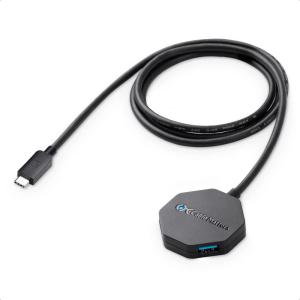 imageCable Matters Ultra Mini 4 Port USB C Hub with Long 4 ft Extension Cable Tail USB C to USB Hub USB C Hub Long Cord USB Type C Hub in Black  Thunderbolt 4  USB4  Thunderbolt 3 Port Compatible