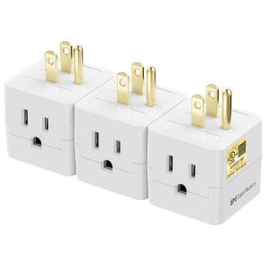 imageUL Listed Cable Matters 3Pack 3 Outlet Wall Adapter Grounded Cube Tap Outlet Splitter 3 Way Plug Adapter 3Prong Power Splitter BlackWhite