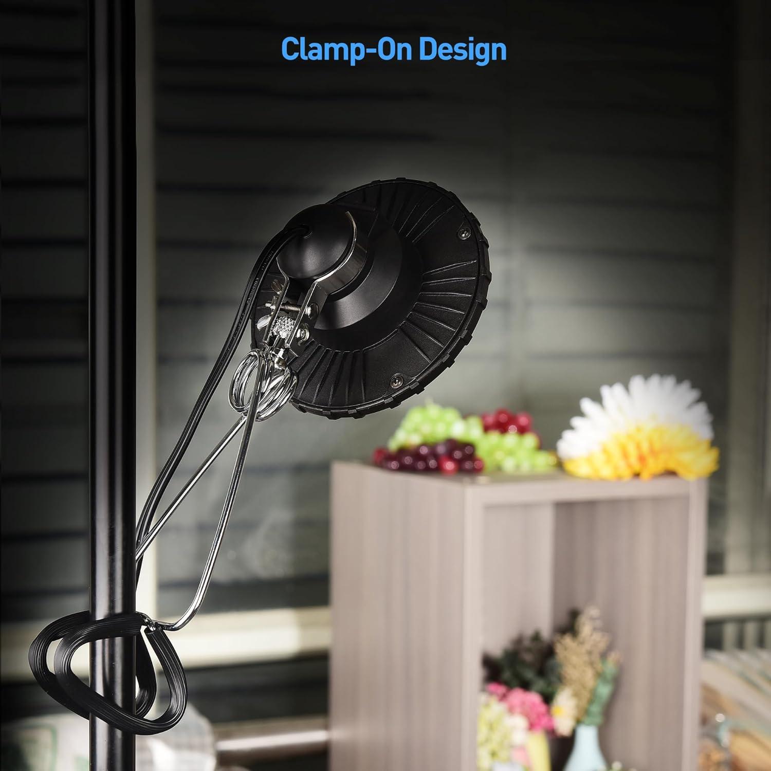 imageETL Certified Cable Matters Portable LED Clamp Light for Workshop Clamp On Light LED Clamp Work Light with 6 feet Cord 800 Lumens 95Watts 5000K Daylight