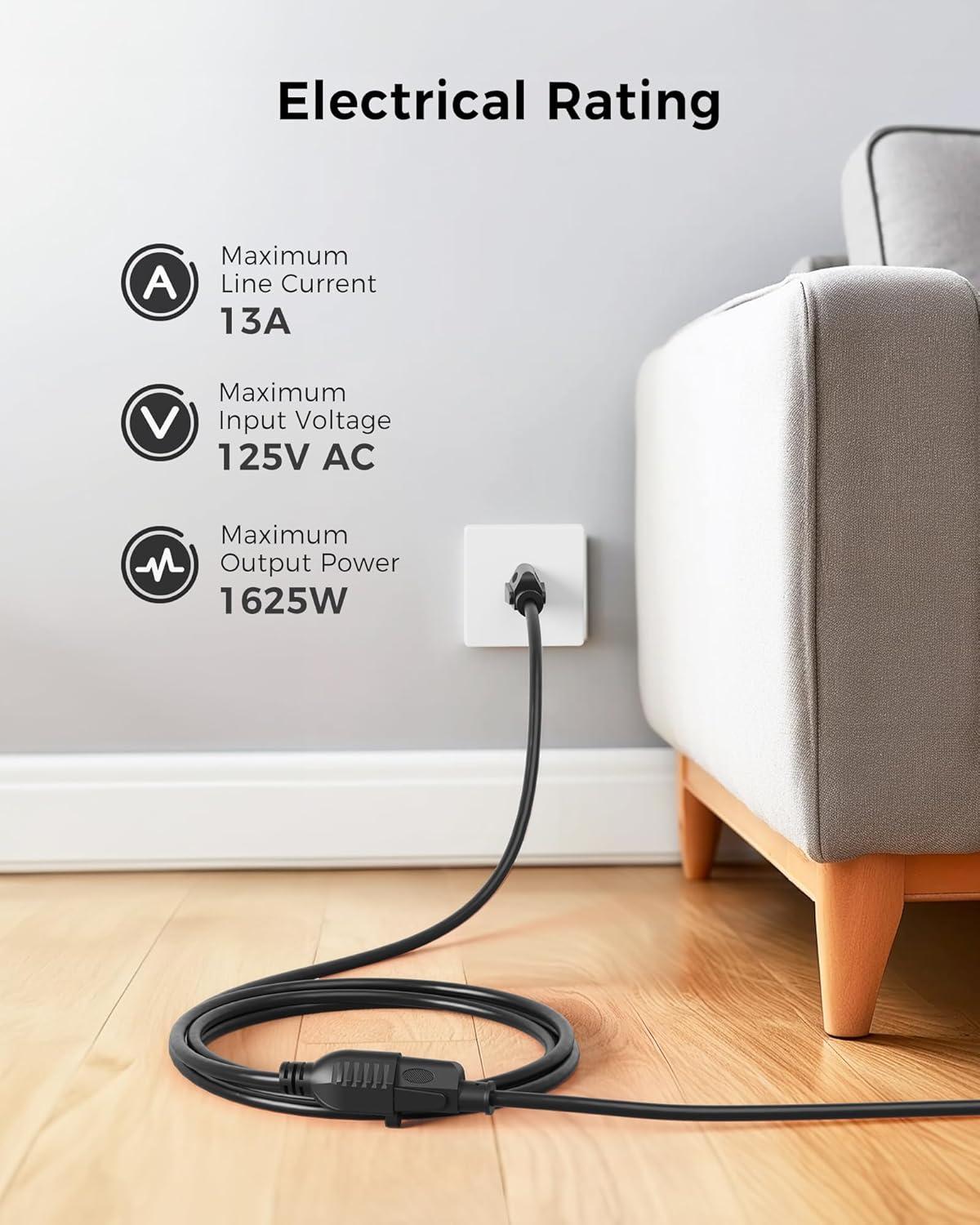 imageUL Listed Cable Matters 2Pack 16 AWG Heavy Duty 13A Power Extension Cord  10ft 3 Prong Power Cord Extension NEMA 515P to NEMA 515R BlackBlack