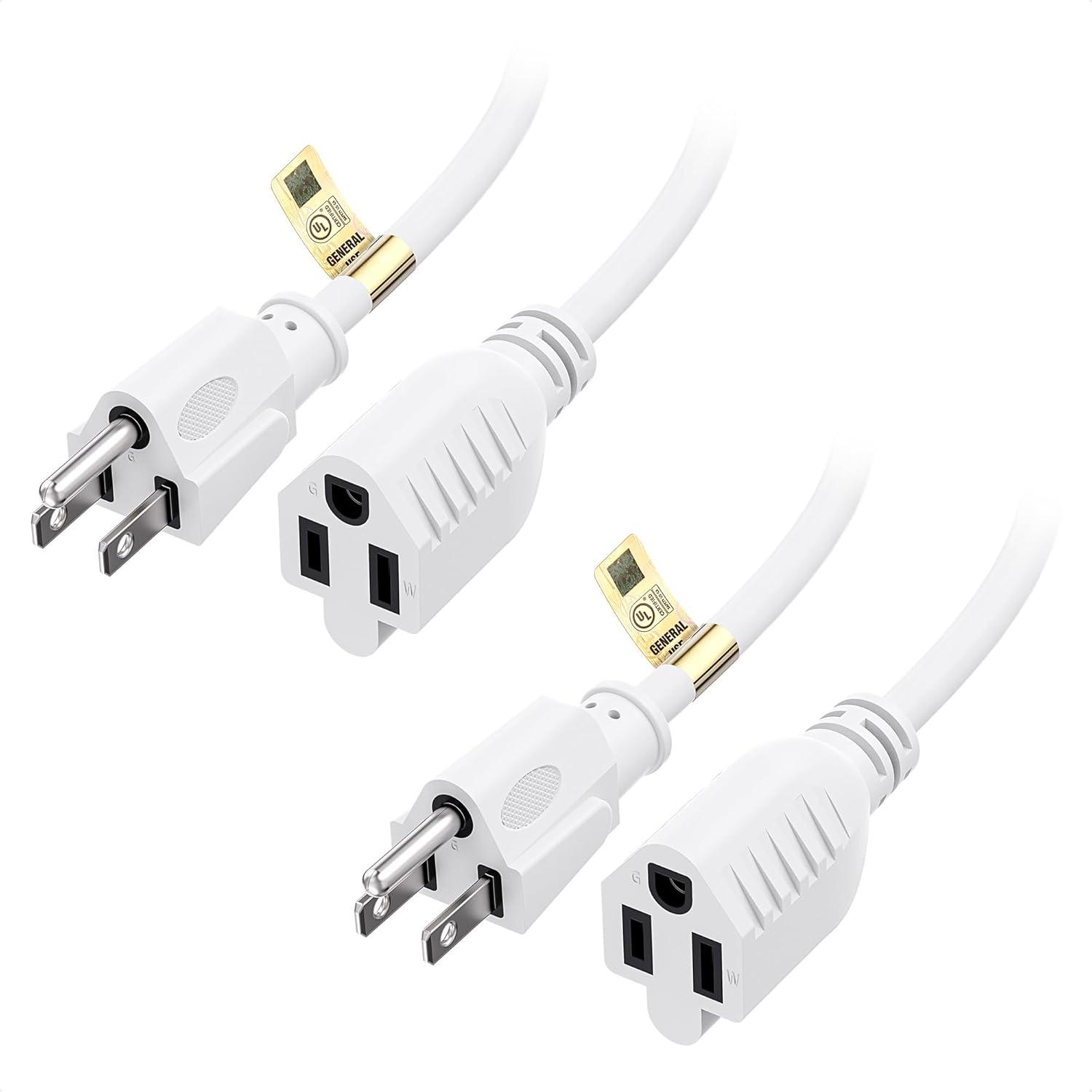 imageUL Listed Cable Matters 2Pack 16 AWG Heavy Duty 13A Power Extension Cord  10ft 3 Prong Power Cord Extension NEMA 515P to NEMA 515R BlackWhite