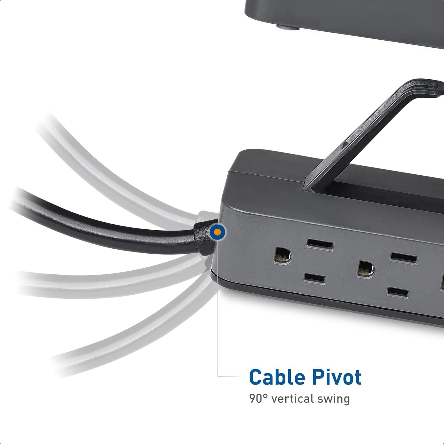 imageUL Listed Cable Matters 6 Outlet Desk Mount Surge Protector Power Strip 8 Feet Extra Long Cord  24W USB C and USB Charging  1080 Joules Surge Protection