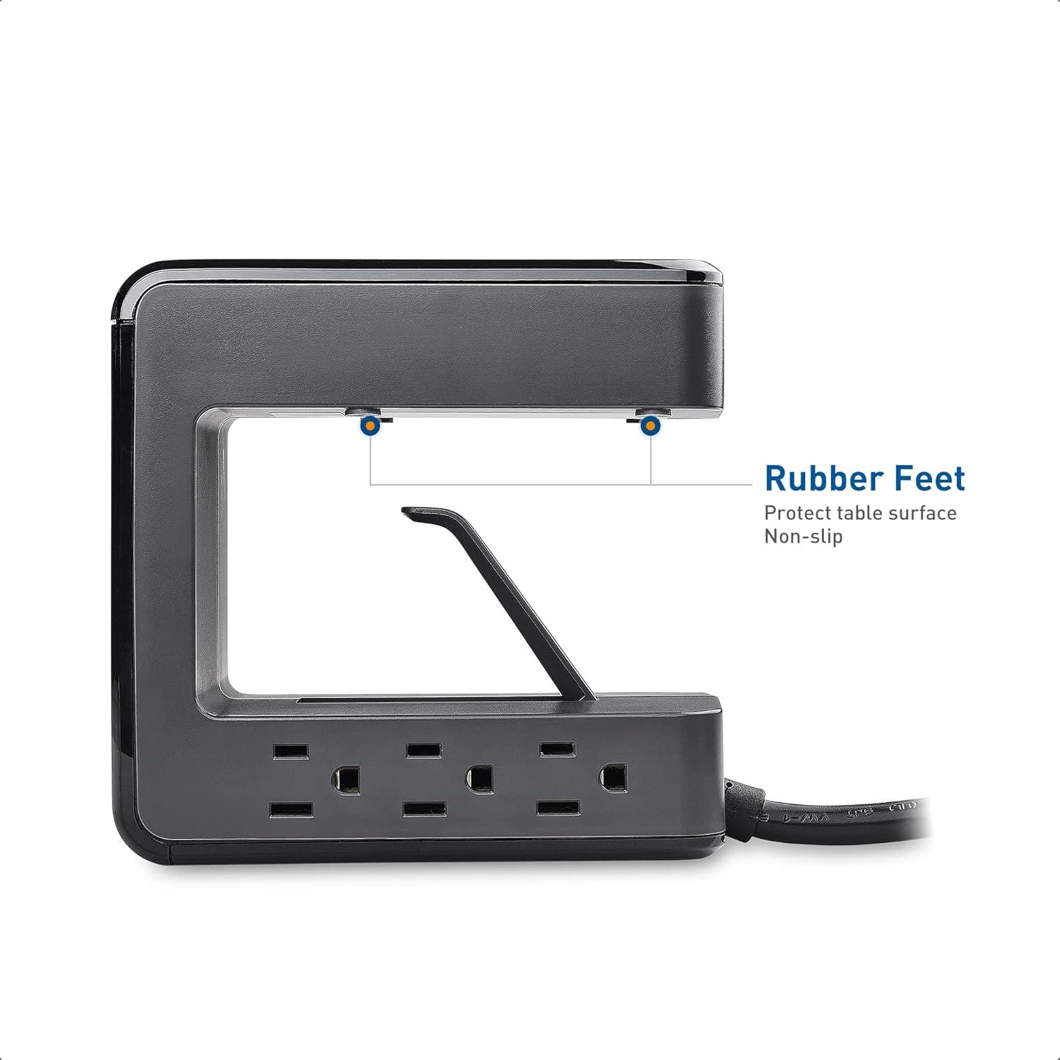 imageUL Listed Cable Matters 6 Outlet Desk Mount Surge Protector Power Strip 8 Feet Extra Long Cord  24W USB C and USB Charging  1080 Joules Surge Protection